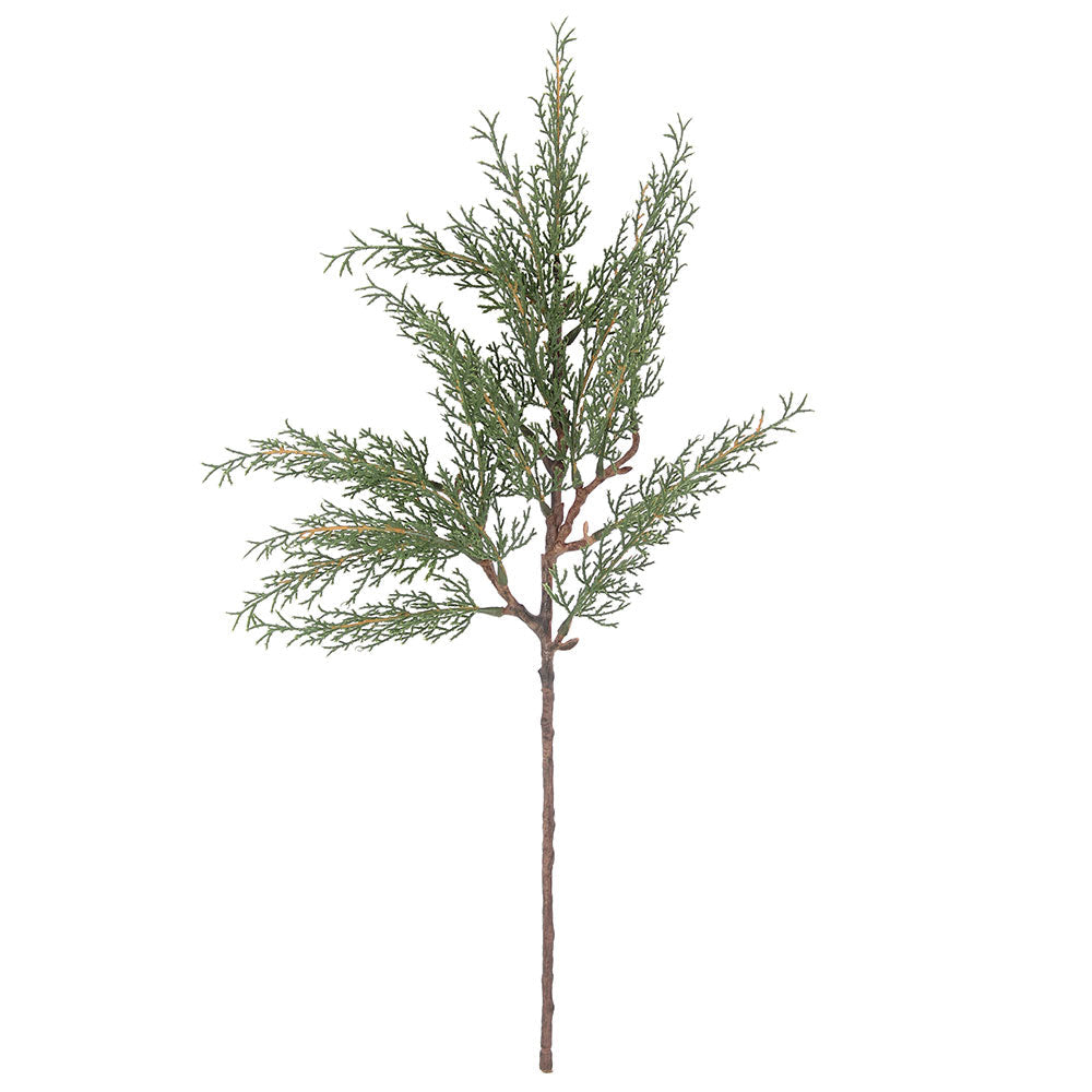 20 Realistic Faux Evergreen Cedar Branches with Hand-Painted Details, Set of 6