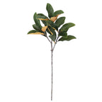 Lifelike 36 Faux Green Magnolia Leaf Stems, Set of 4