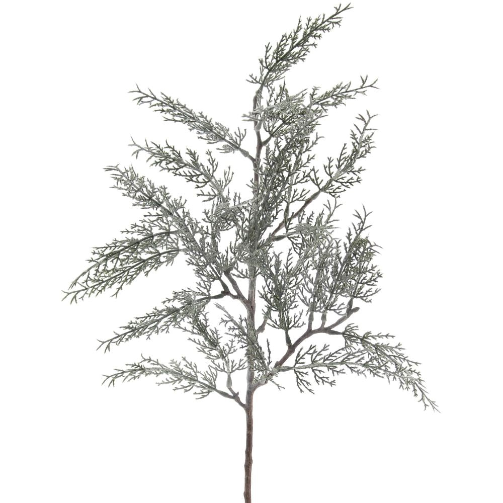 27 Frosted Flocked Cedar Stem
