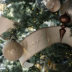 Elegant 4-Inch Cream Beaded Glass Ornaments, Set of 4