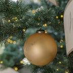 Luxury 4 Matte Antique Gold Glass Ornaments, Set of 4