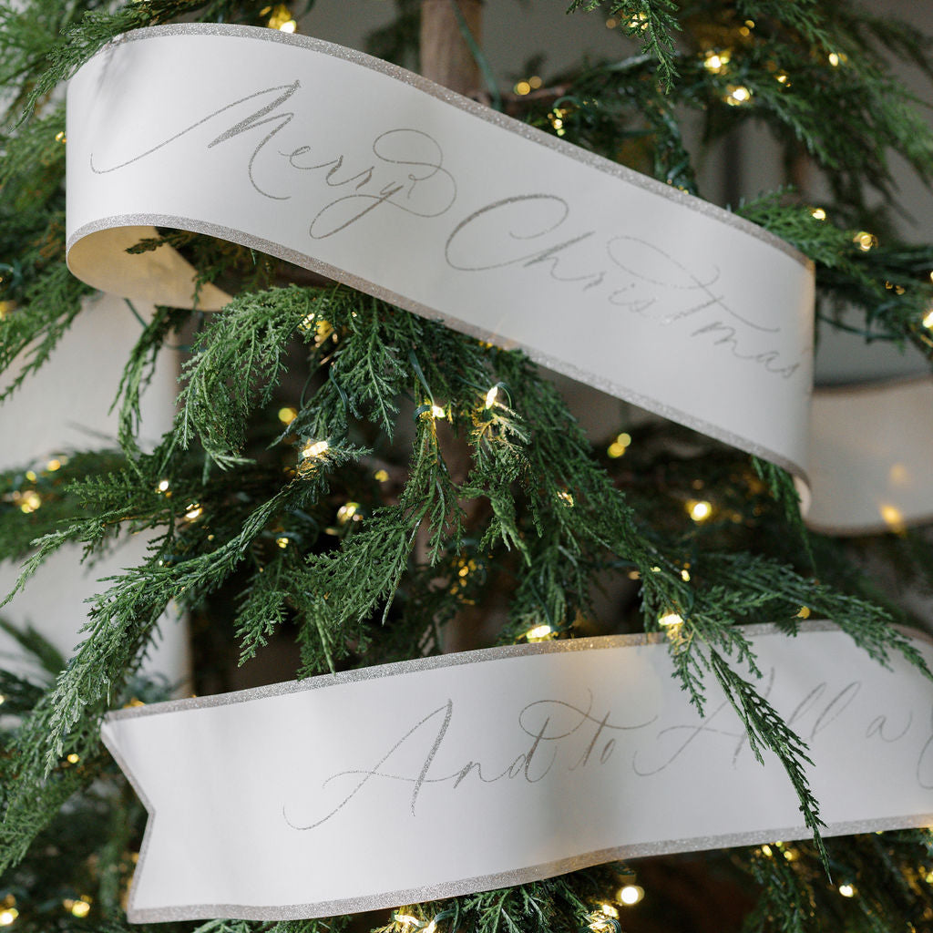 3' Glittering 'Merry Christmas' and 'Good Night' Paper Garland, Set of 6