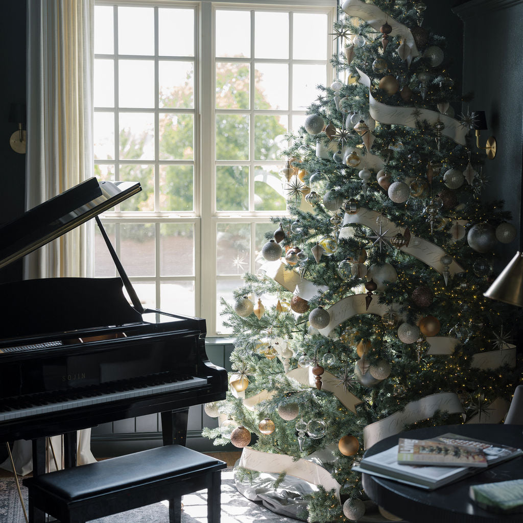 Luxury 4 Matte Antique Gold Glass Ornaments, Set of 4