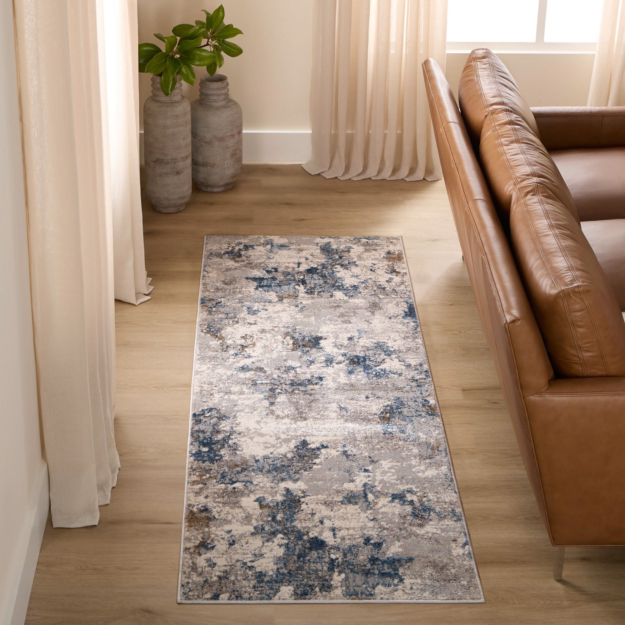 Darica Abstract Clouds Multi Blue Rug