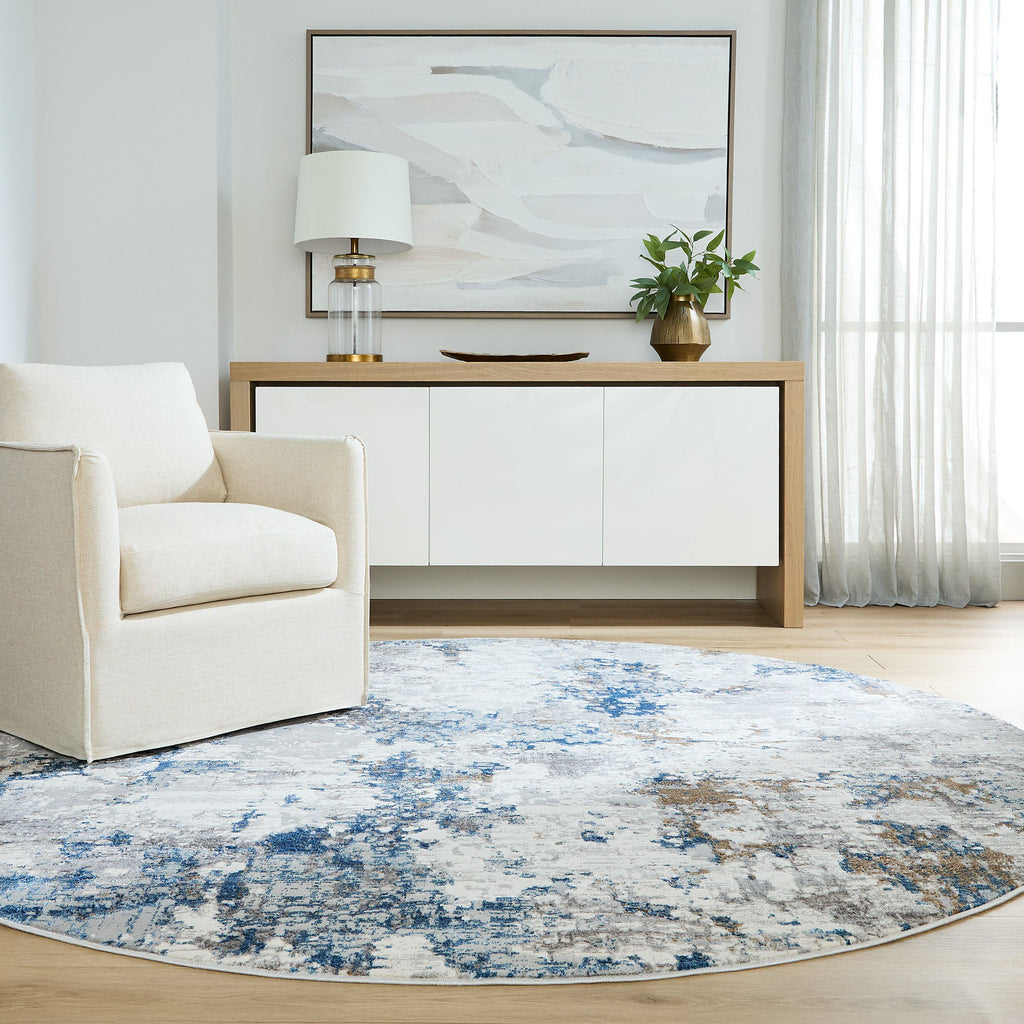 Darica Abstract Clouds Multi Blue Rug