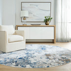Darica Abstract Clouds Multi Blue Rug