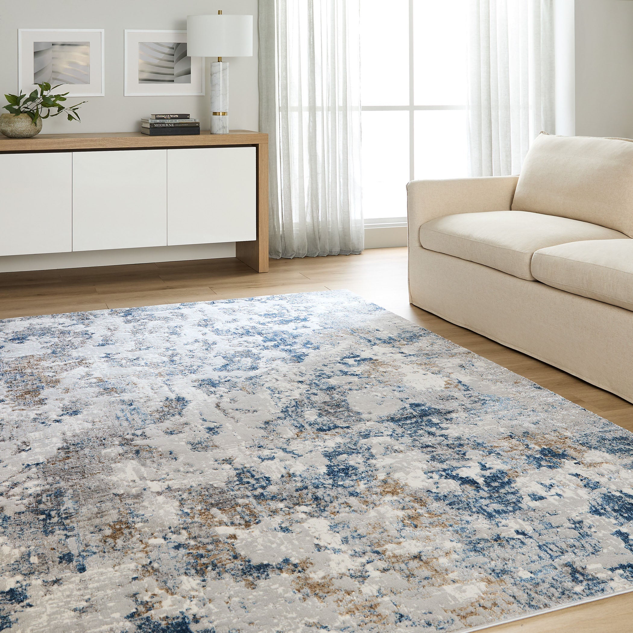 Darica Abstract Cosmo Blue Rug