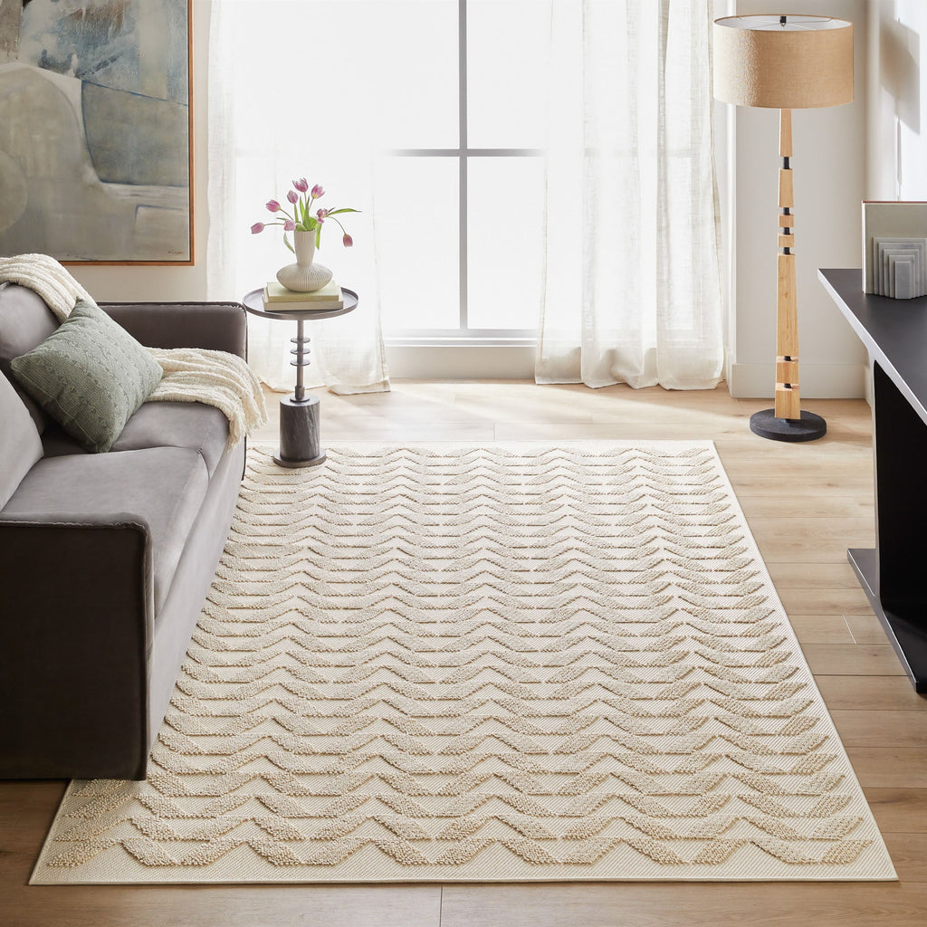 Forza Textural Chevron Ivory Rug