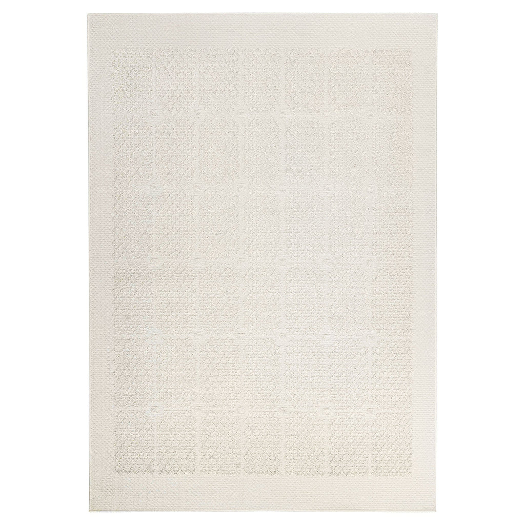 Forza Textural Checkerboard Ivory Rug