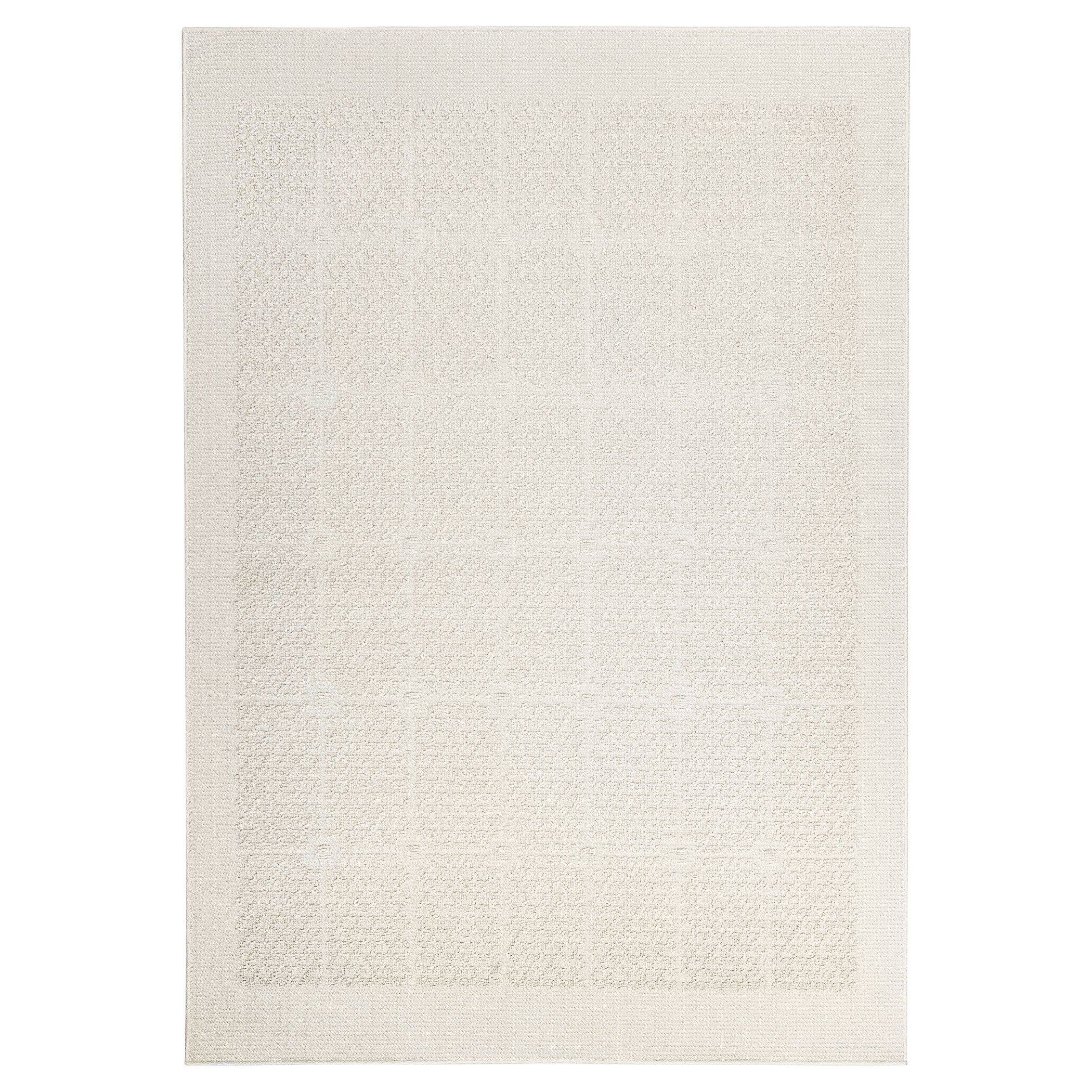 Forza Textural Checkerboard Ivory Rug