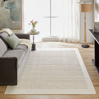 Forza Textural Checkerboard Ivory Rug