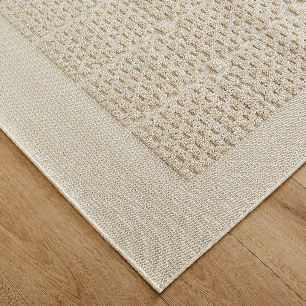 Forza Textural Checkerboard Ivory Rug