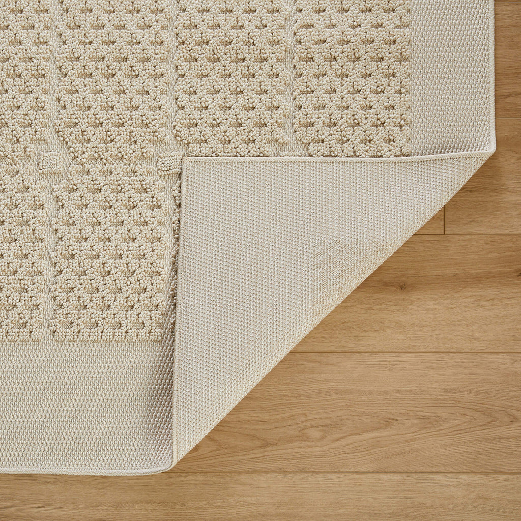 Forza Textural Checkerboard Ivory Rug