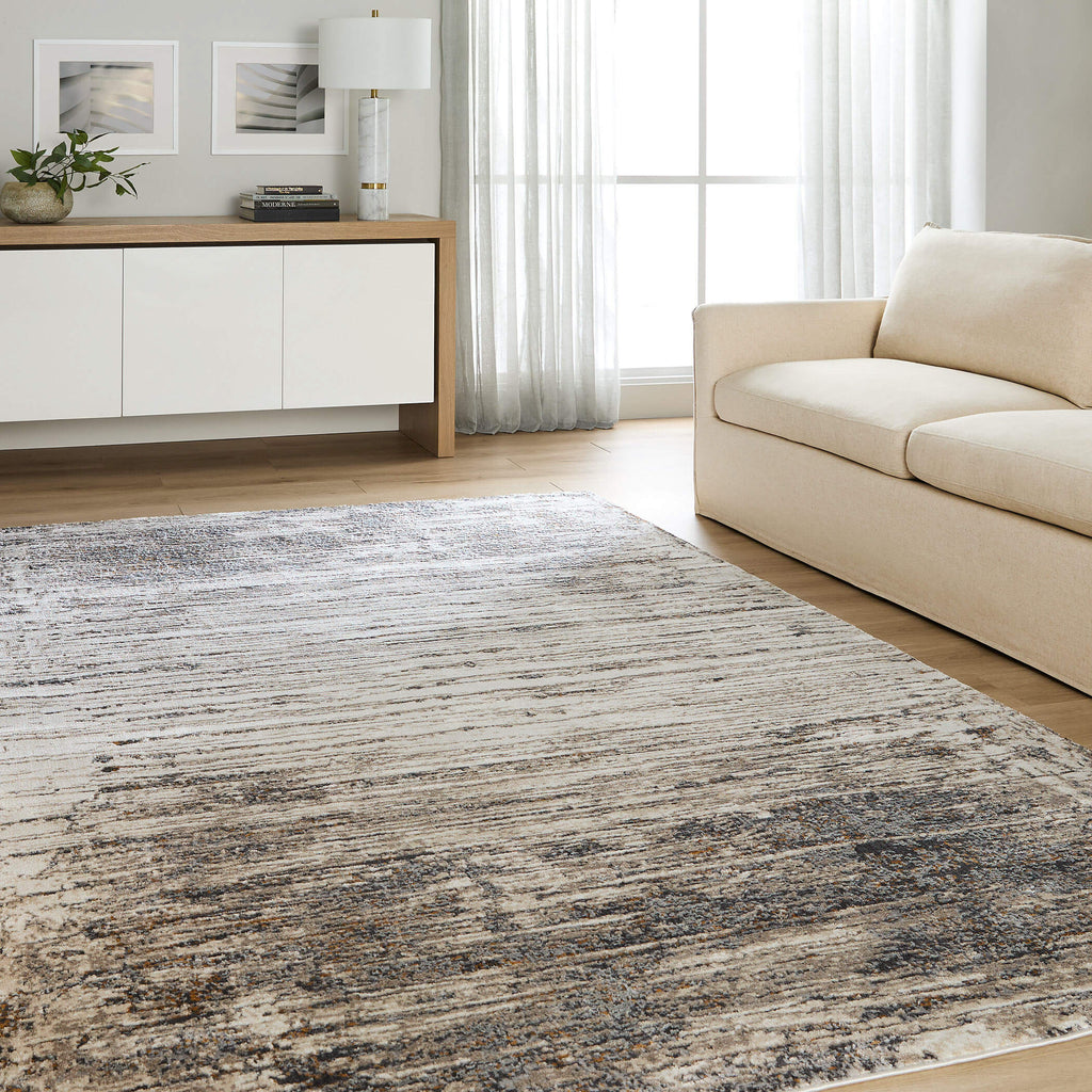 Hadim Abstract Linear Mineral Tone Rug