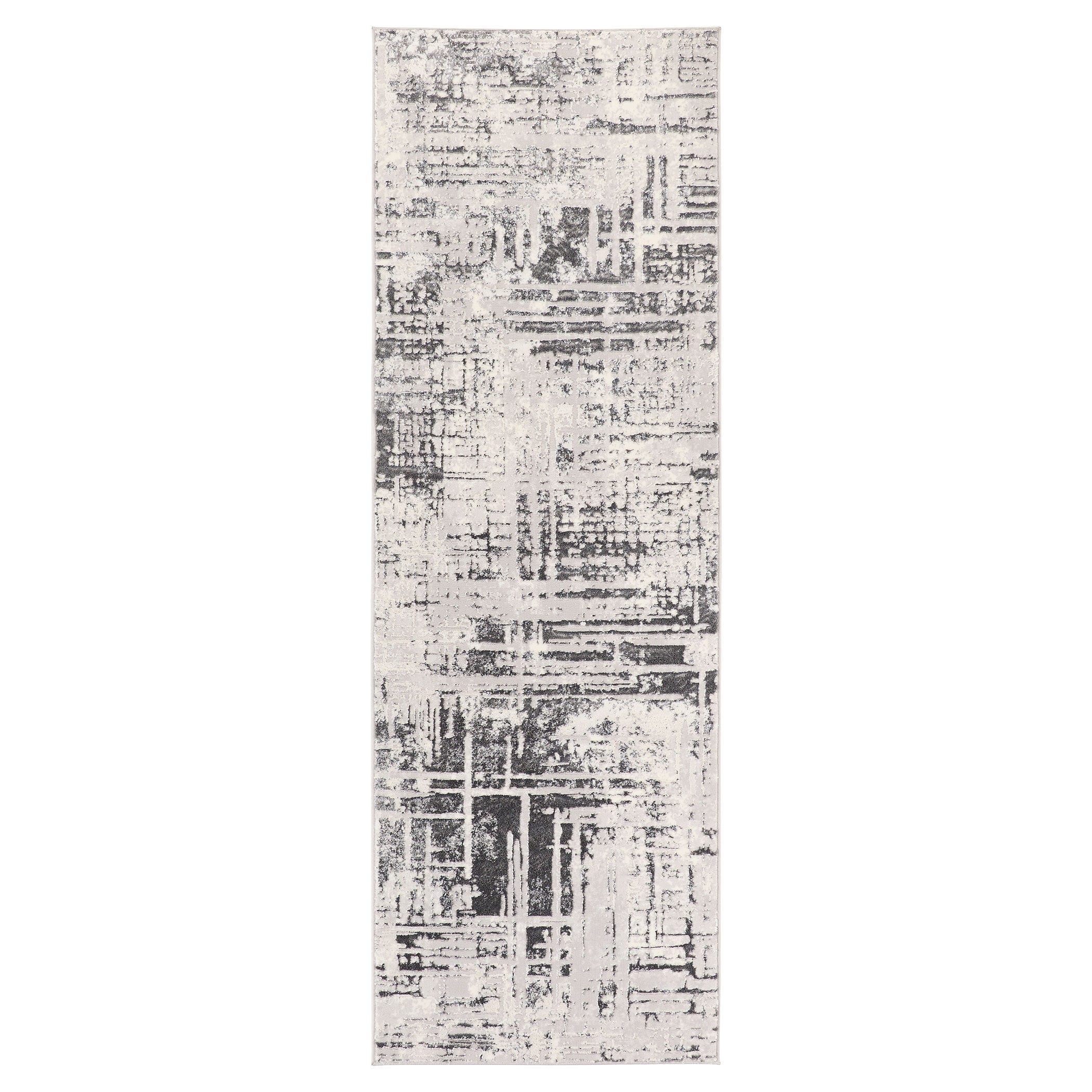 Greta Abstract Linear Silver Rug