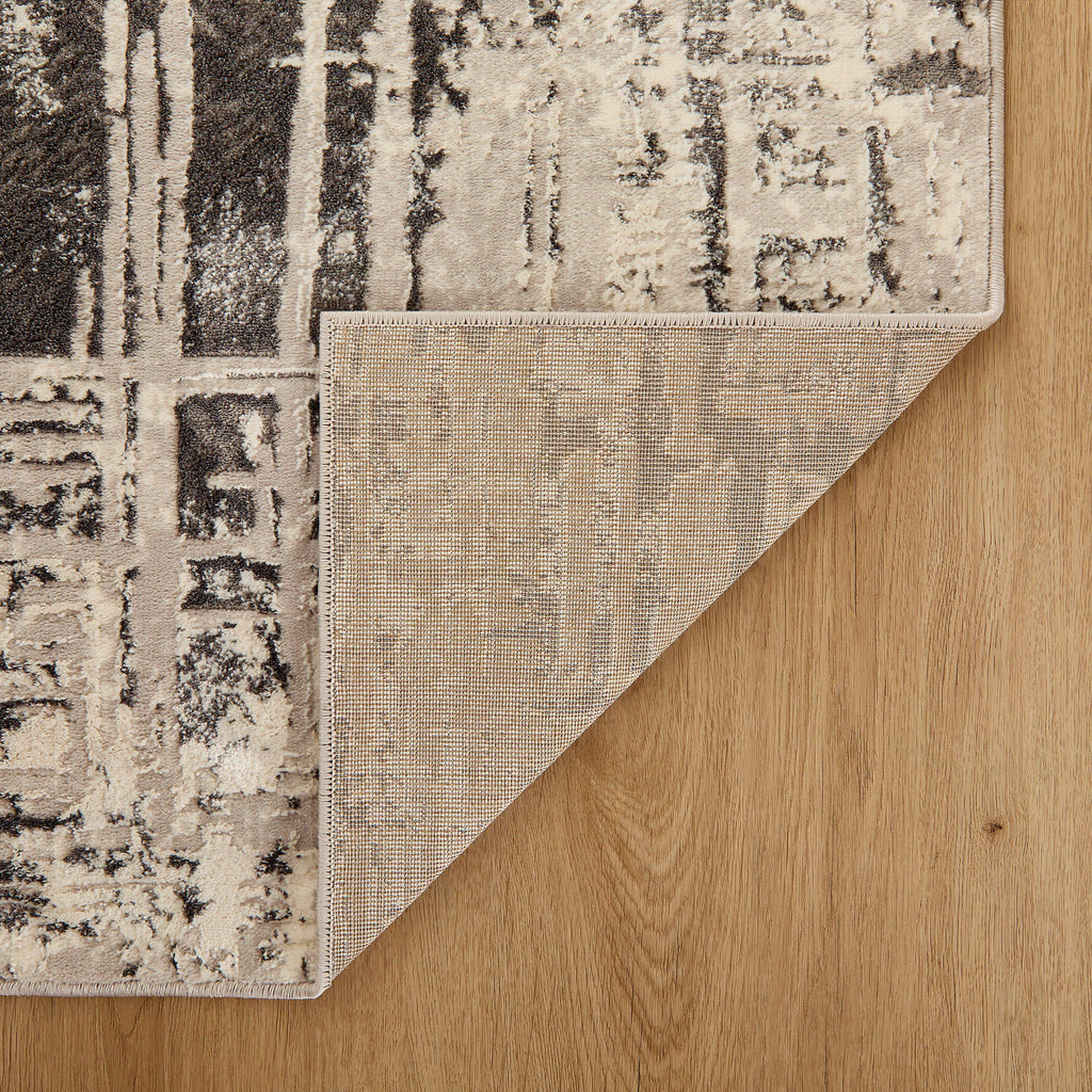 Greta Abstract Linear Silver Rug