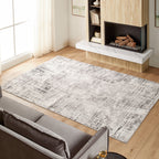 Greta Abstract Linear Silver Rug