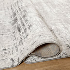 Greta Abstract Linear Silver Rug