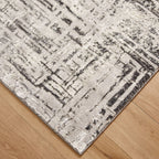 Greta Abstract Linear Silver Rug