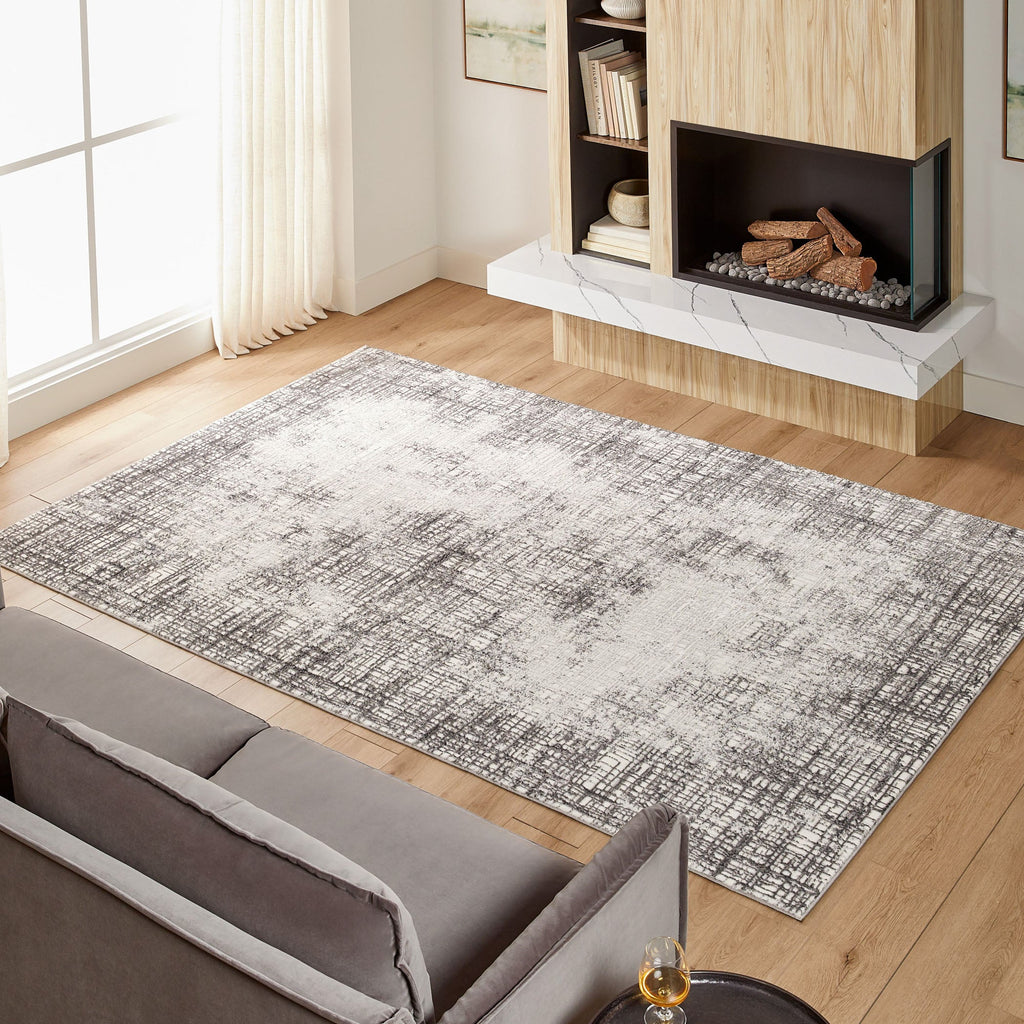Greta Abstract Eclipse Dark Gray Rug