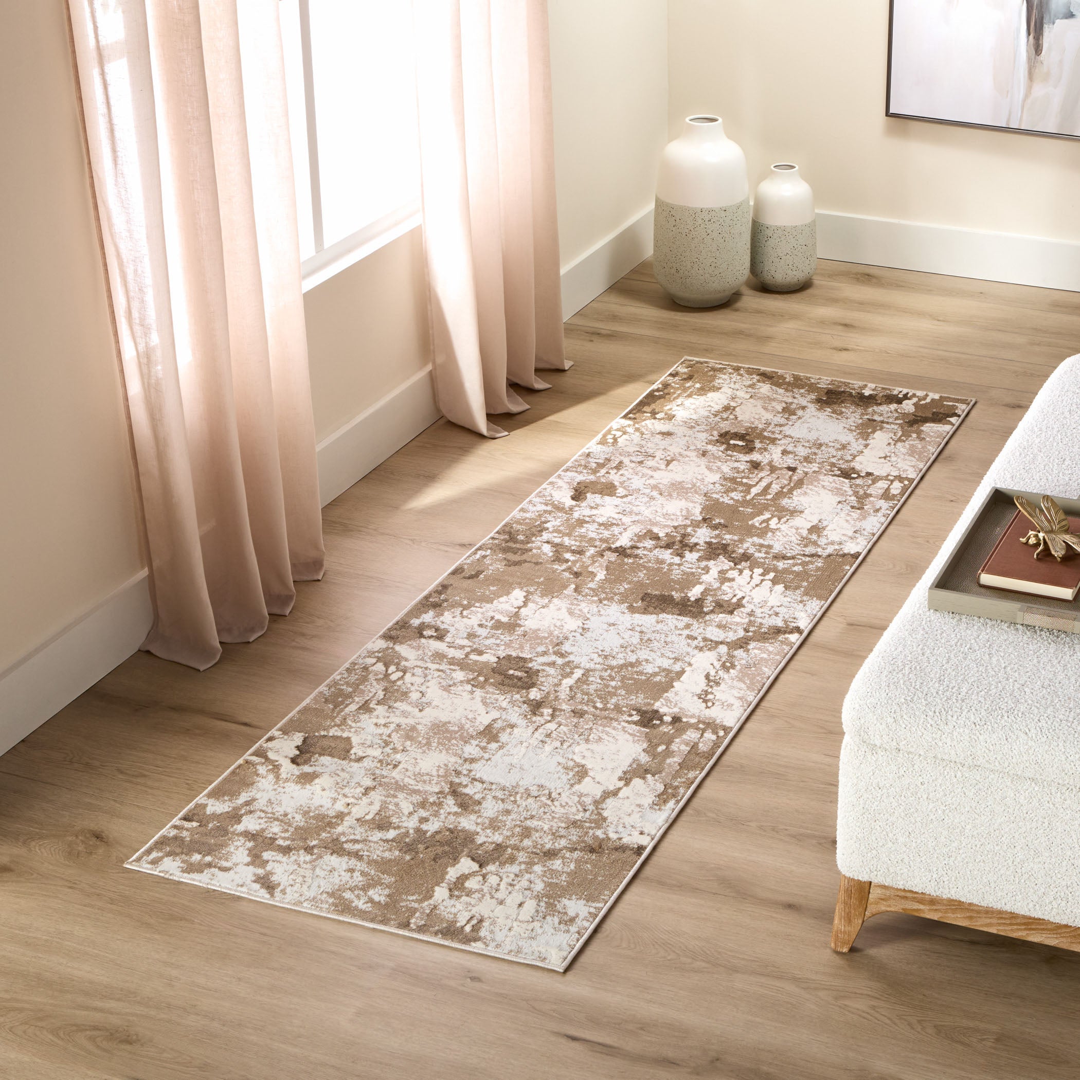 Livia Abstract Vintage Golden Melange Rug