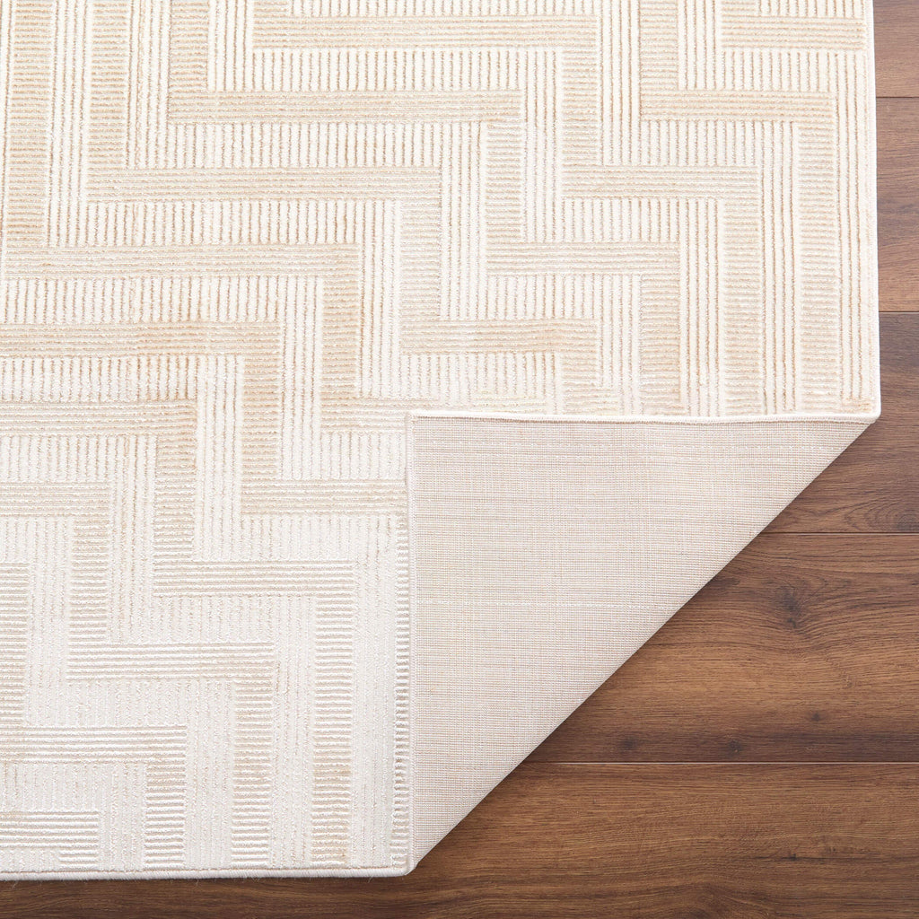 Livia Textural Weave Pattern Gold and Ivory Rug