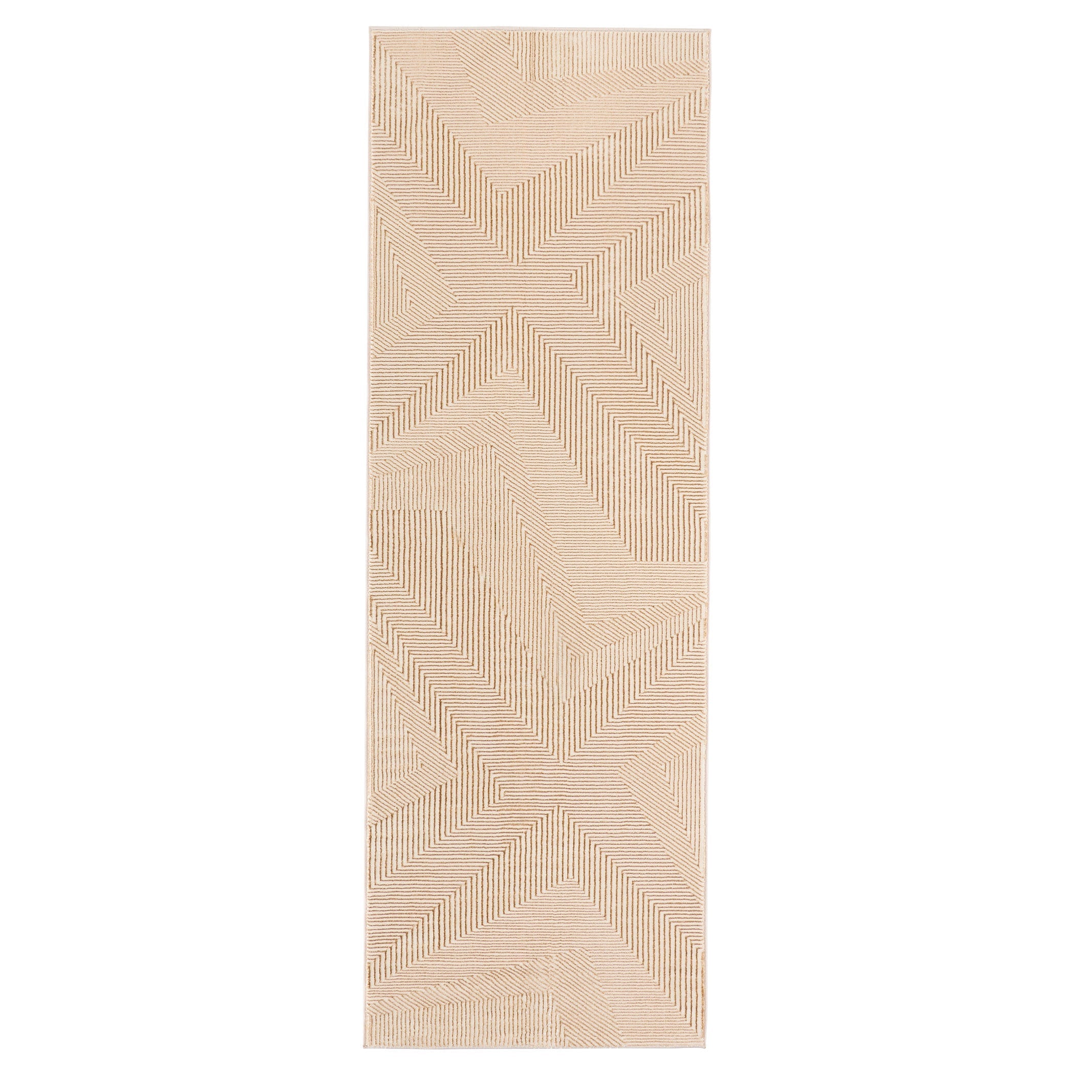 Livia Textural Abstract Geometric Gold and Ivory Rug