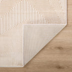 Livia Textural Abstract Geometric Gold and Ivory Rug