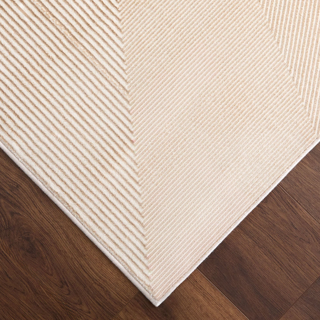 Livia Textural Abstract Geometric Gold and Ivory Rug