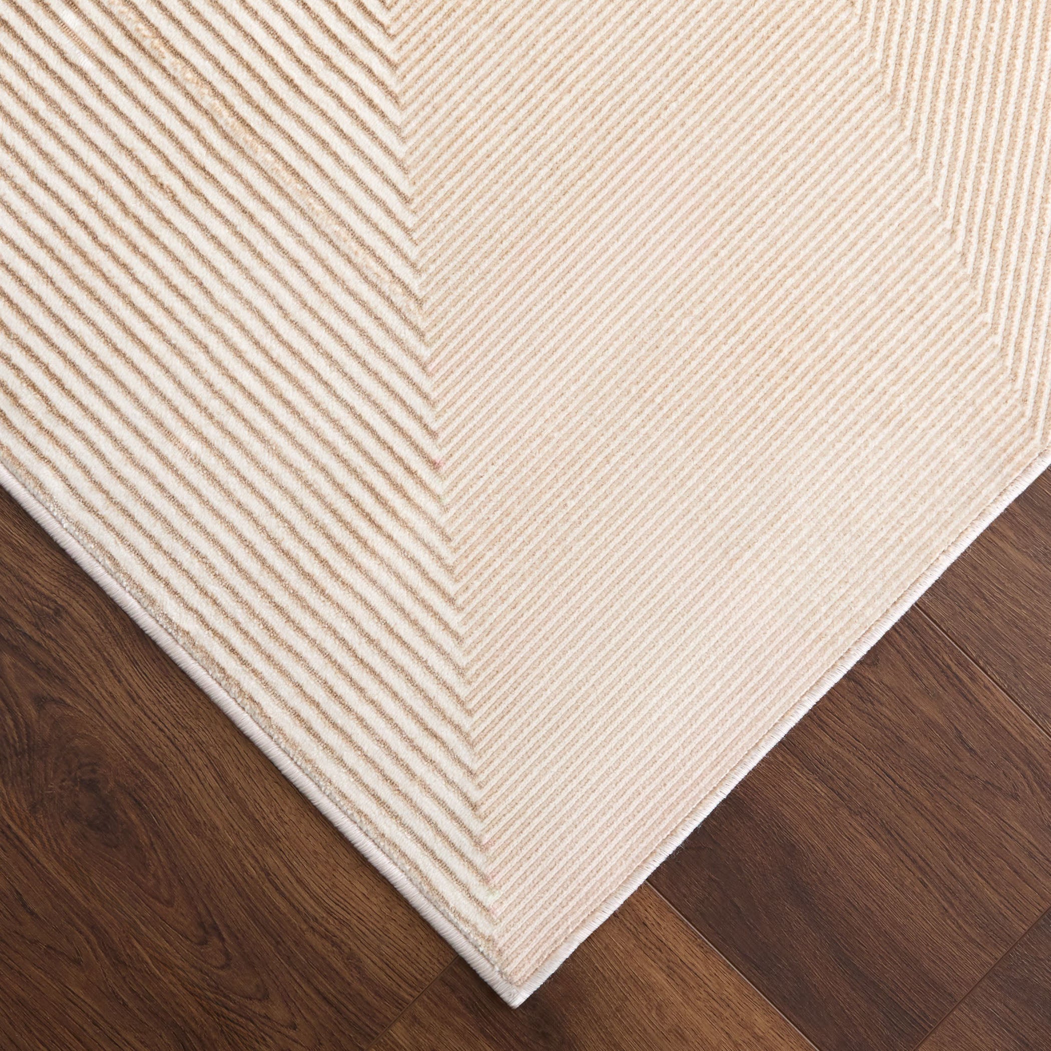 Livia Textural Abstract Geometric Gold and Ivory Rug
