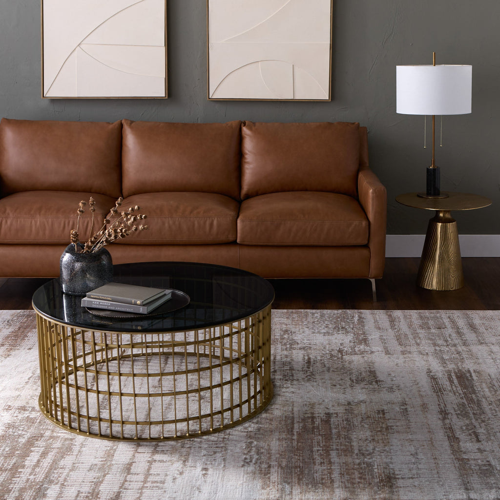 Laila Modern Faded Linear Warm Neutral Rug