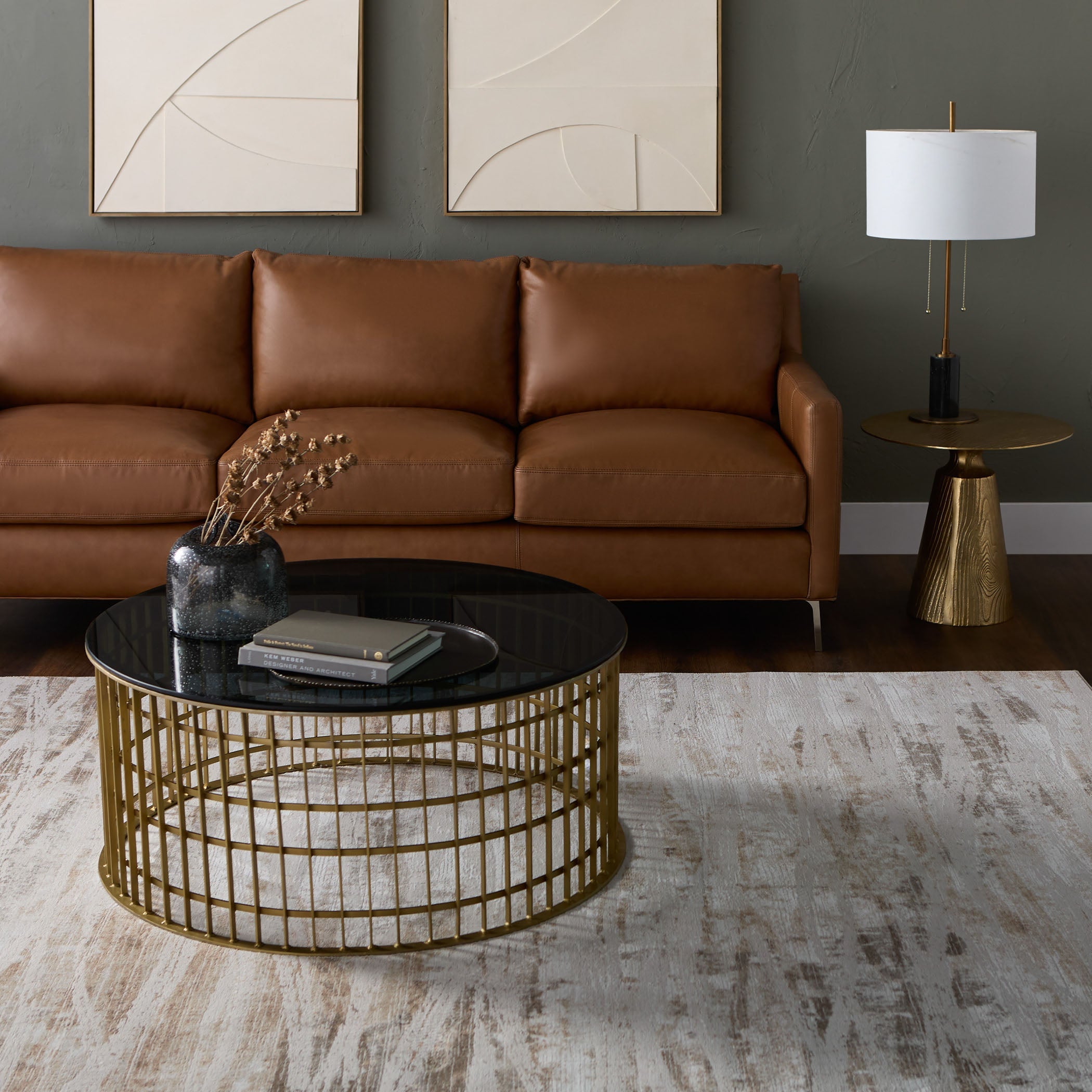 Laila Abstract Linear Warm Neutrals Rug Textural Geometric Gold Rug