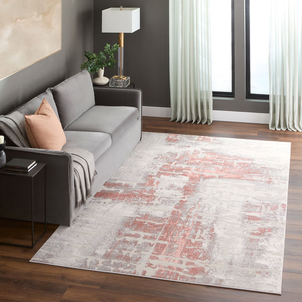 Betsi Abstract Pink and Neutral Rug
