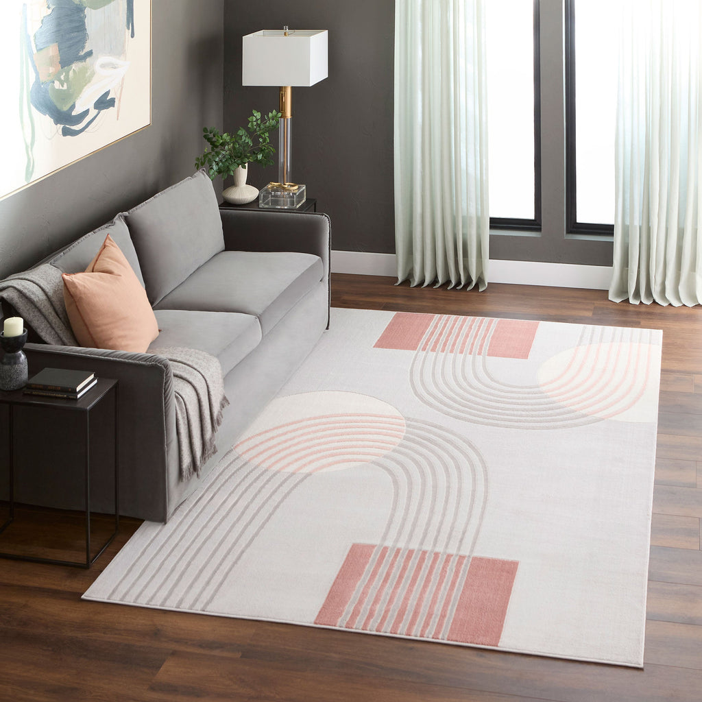 Betsi Retro Arch Pink and Neutral Rug
