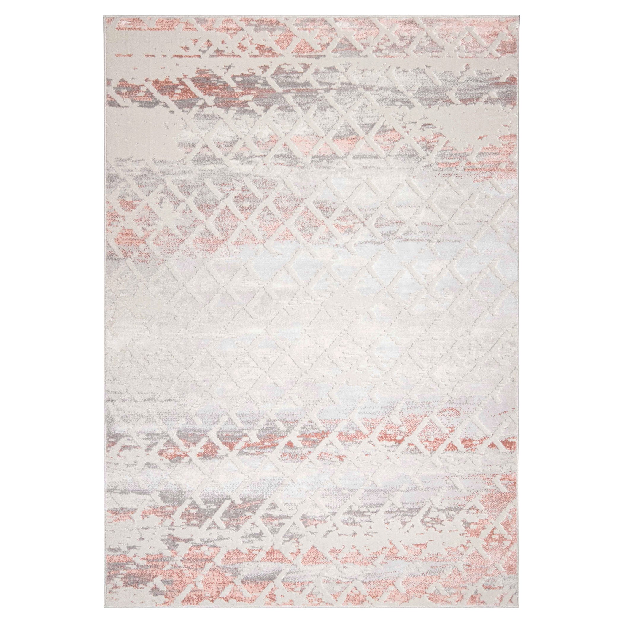 Betsi Abstract Vintage Diamond Pink and Neutral Rug