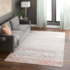 Betsi Abstract Vintage Diamond Pink and Neutral Rug