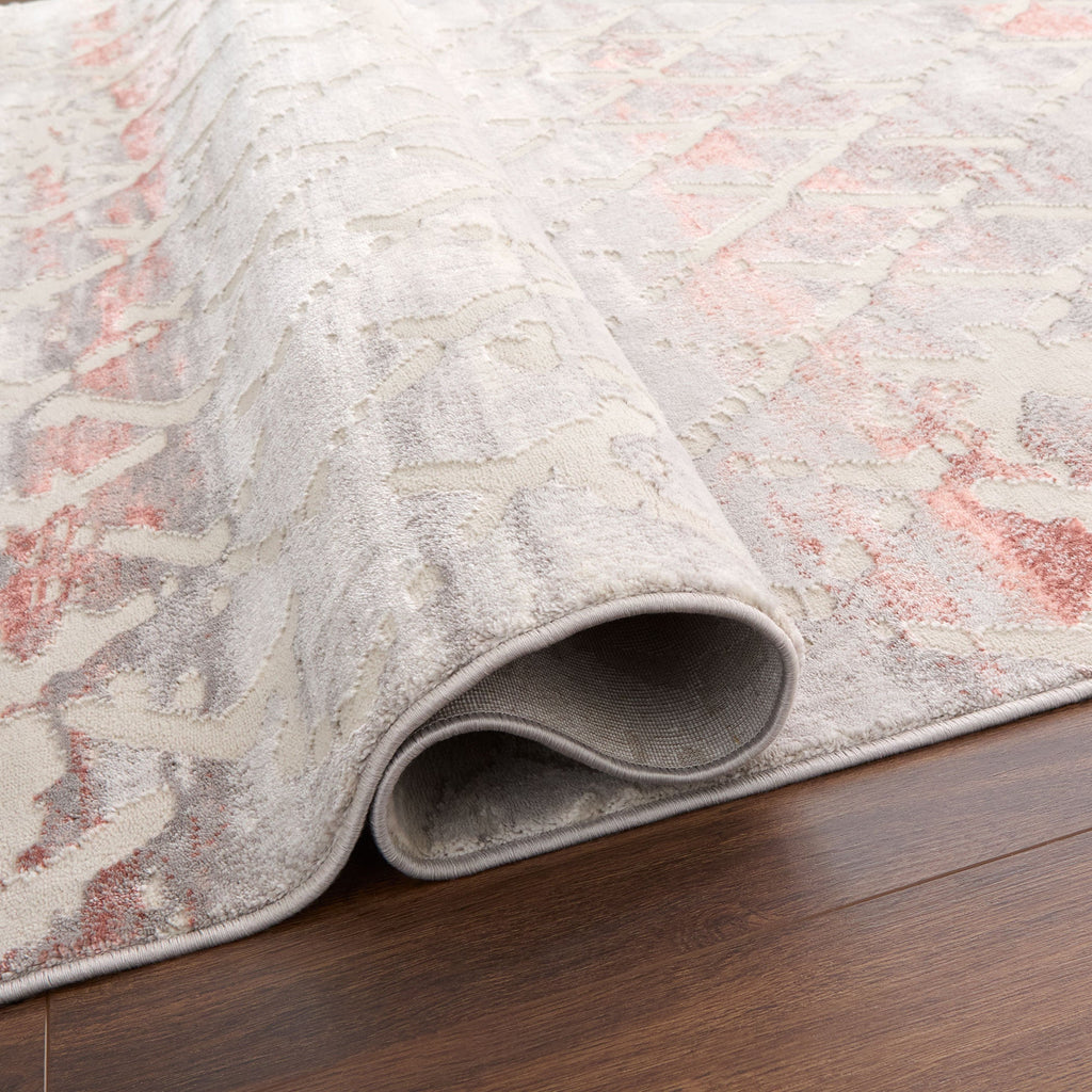 Betsi Abstract Vintage Diamond Pink and Neutral Rug