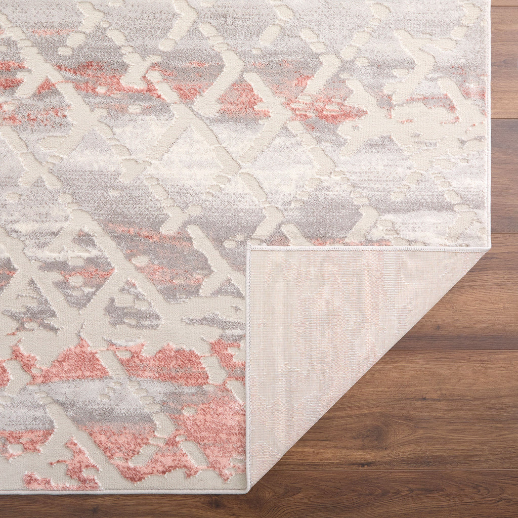 Betsi Abstract Vintage Diamond Pink and Neutral Rug