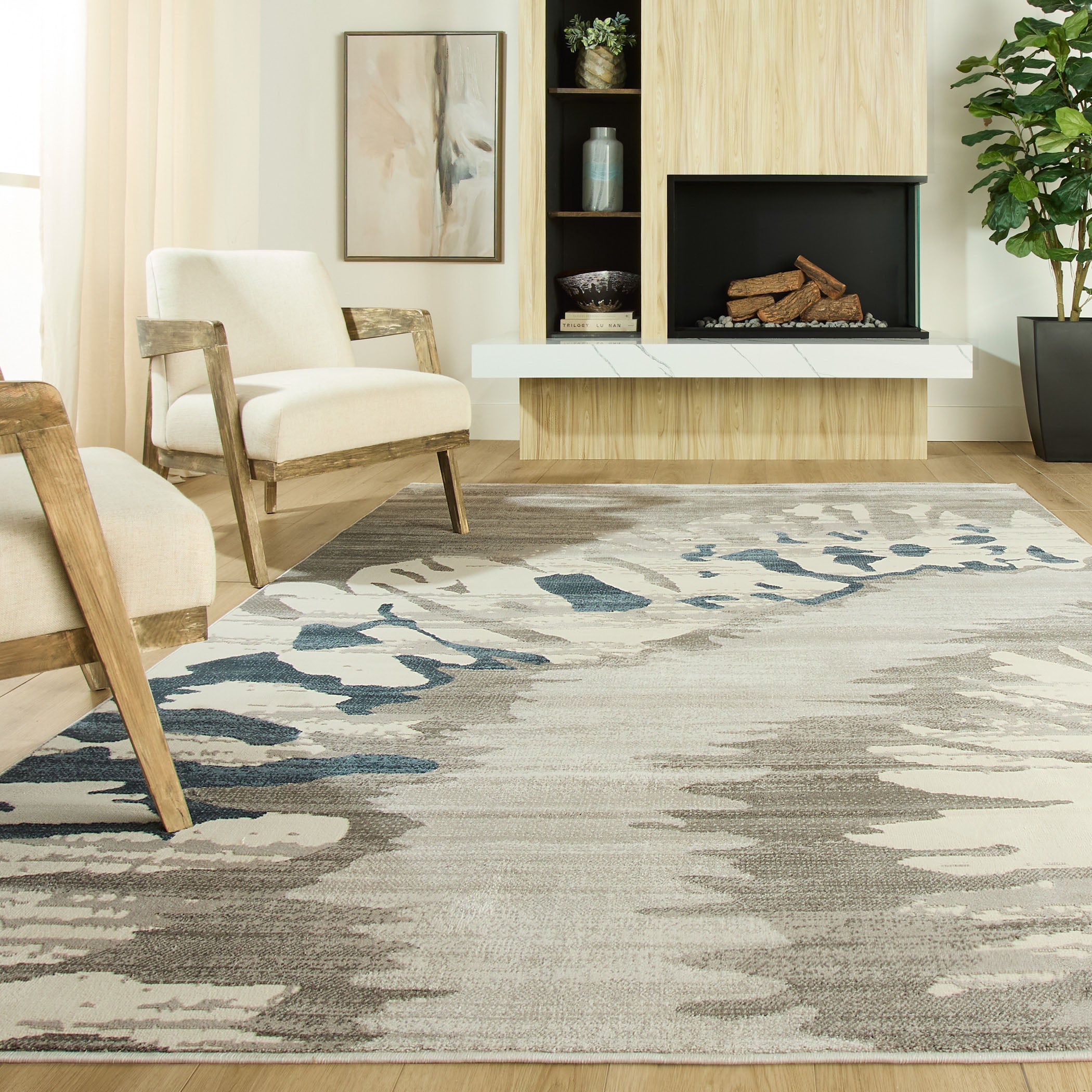 Betsi Retro Blue Sunburst Rug