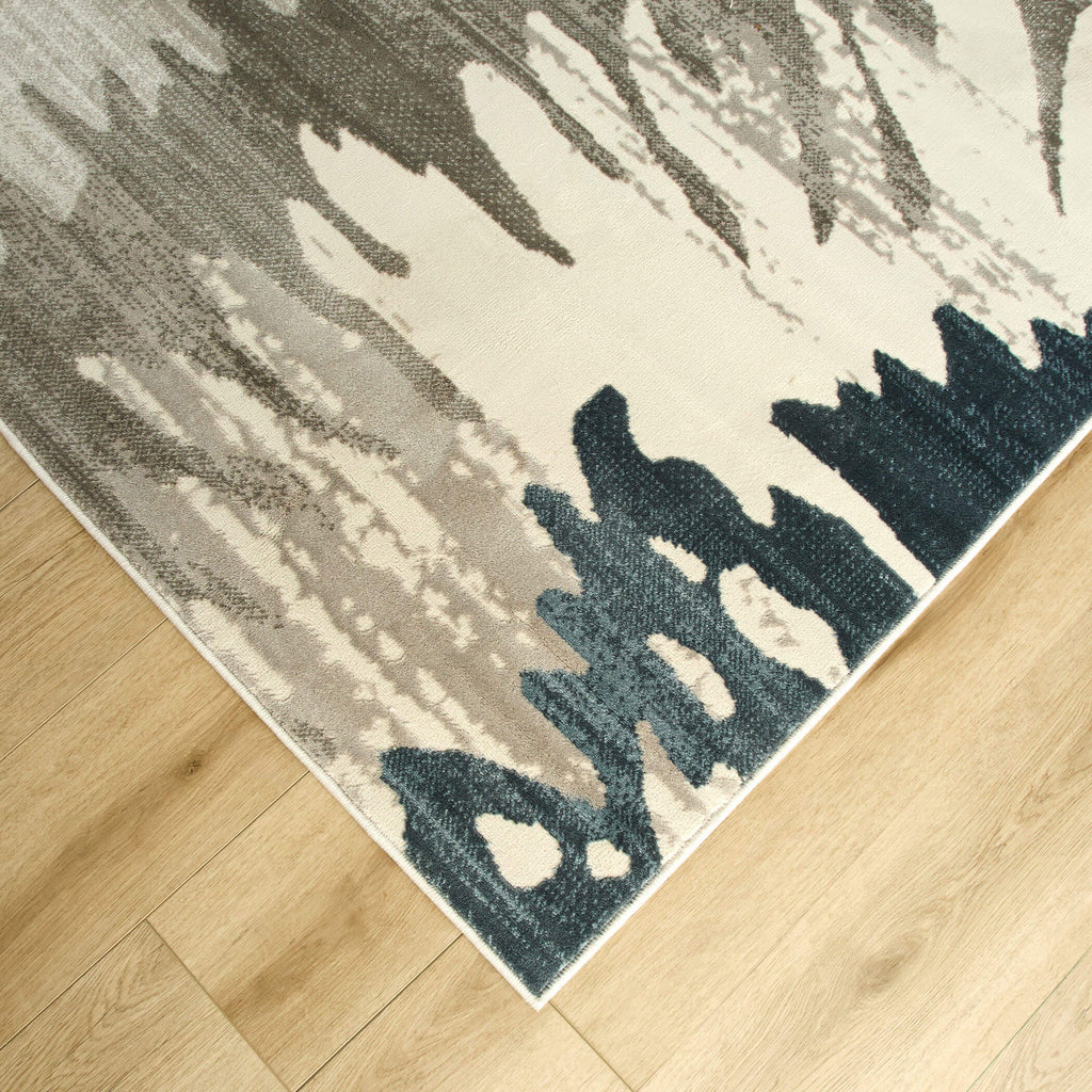 Betsi Retro Blue Sunburst Rug