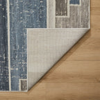 Betsi Vintage Patchwork Blue and Neutral Rug
