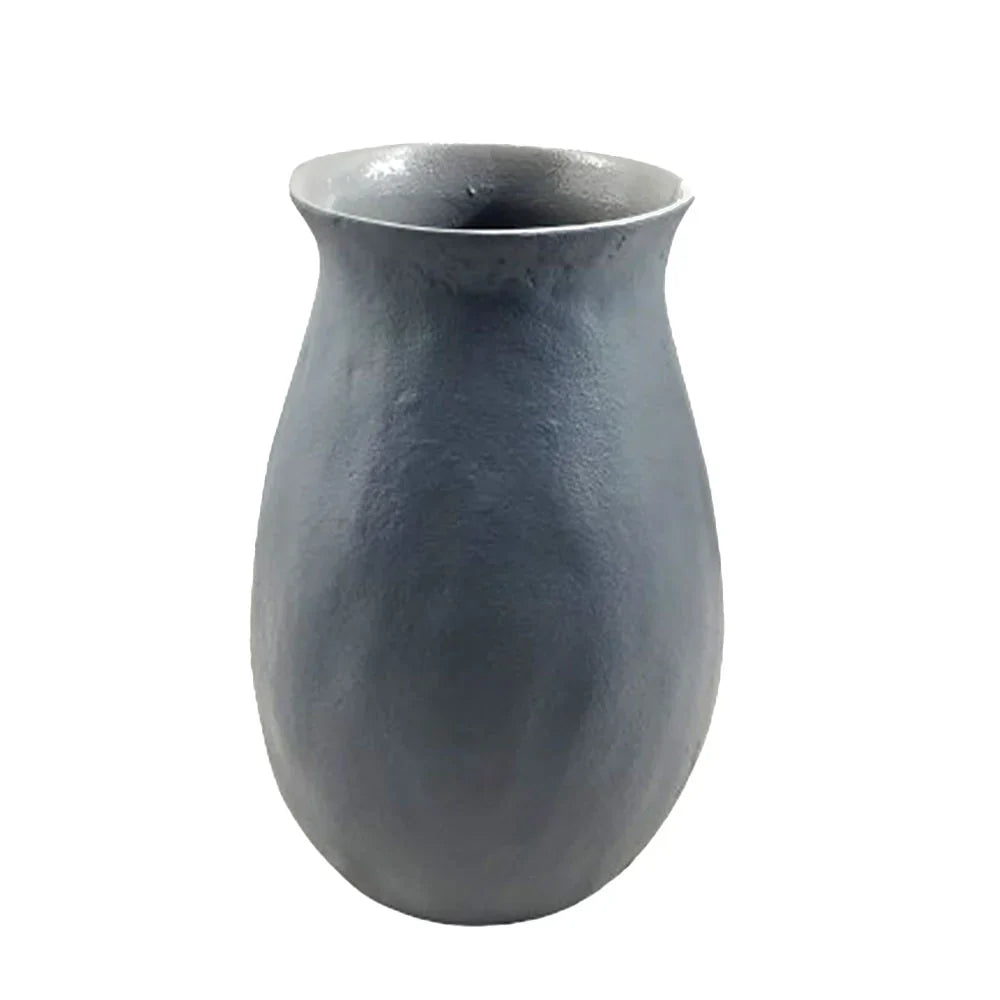 Handcrafted Warm Grey Aluminum Vase