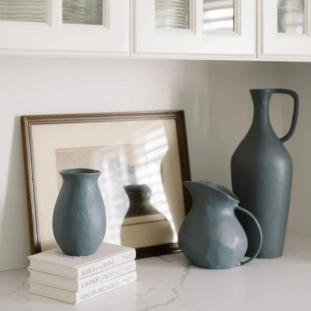 Handcrafted Warm Grey Aluminum Vase