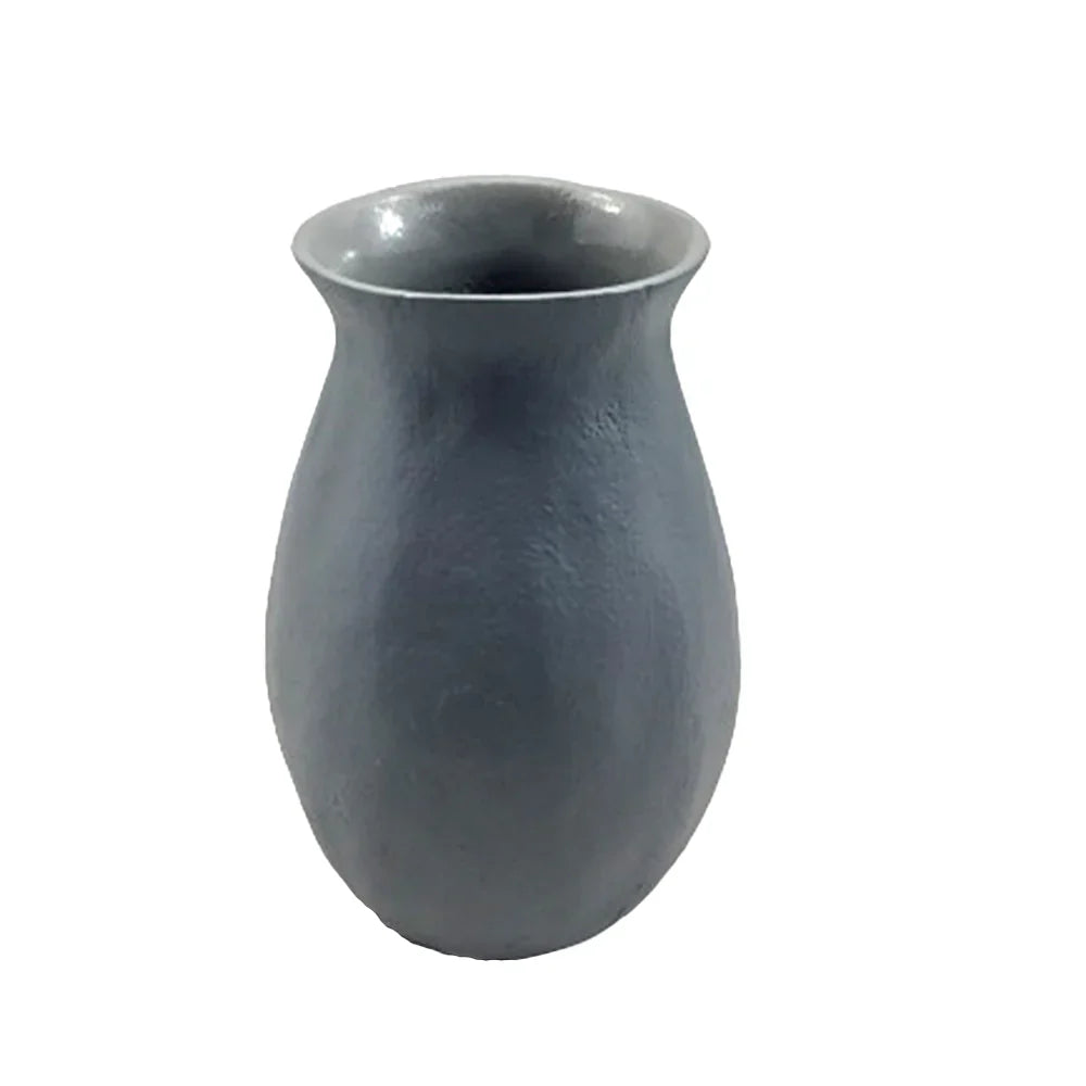 Handcrafted Warm Grey Aluminum Vase