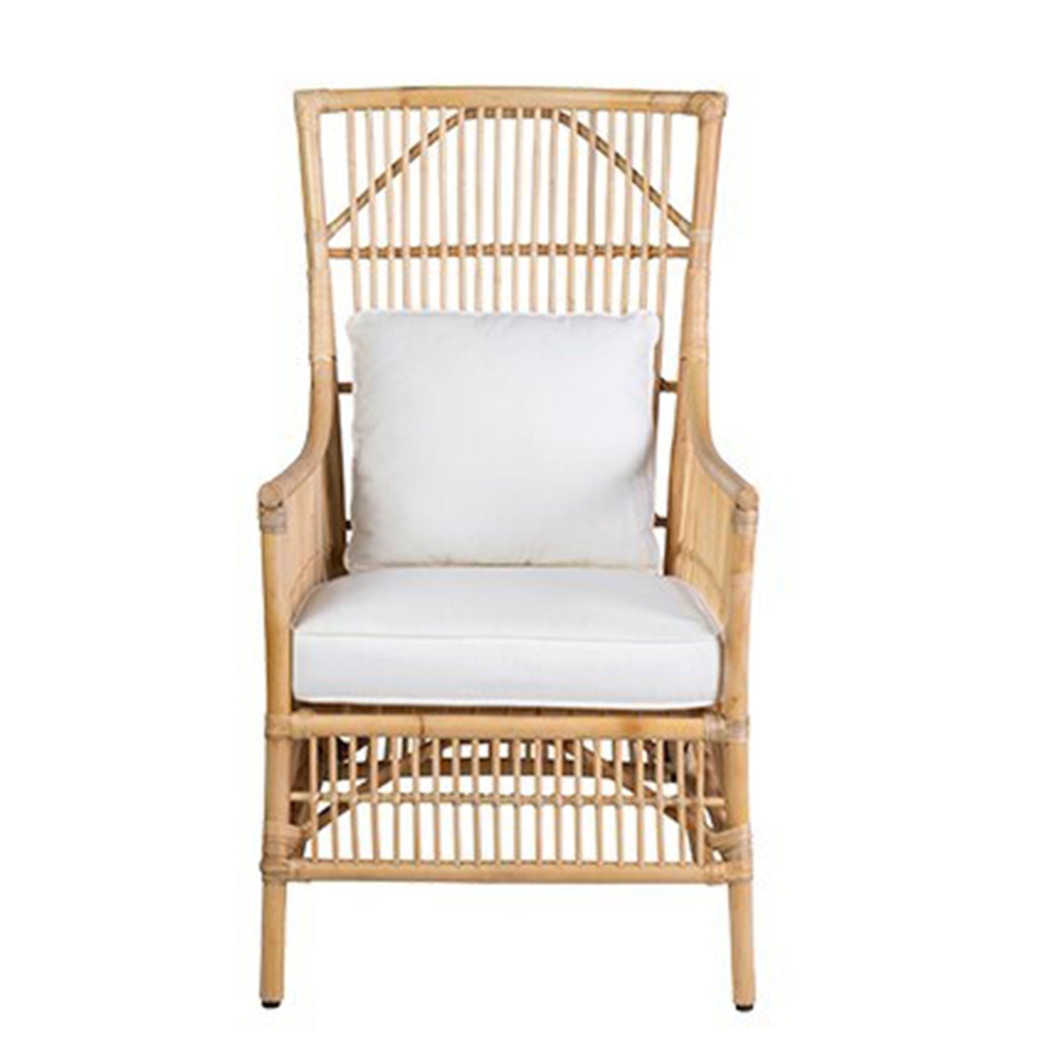 Rattan High Back Natural Dining Arm Chair