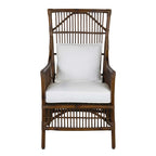 Rattan High Back Brown Dining Arm Chair