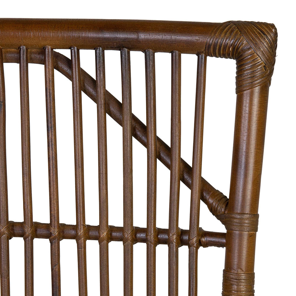 Rattan High Back Brown Dining Arm Chair