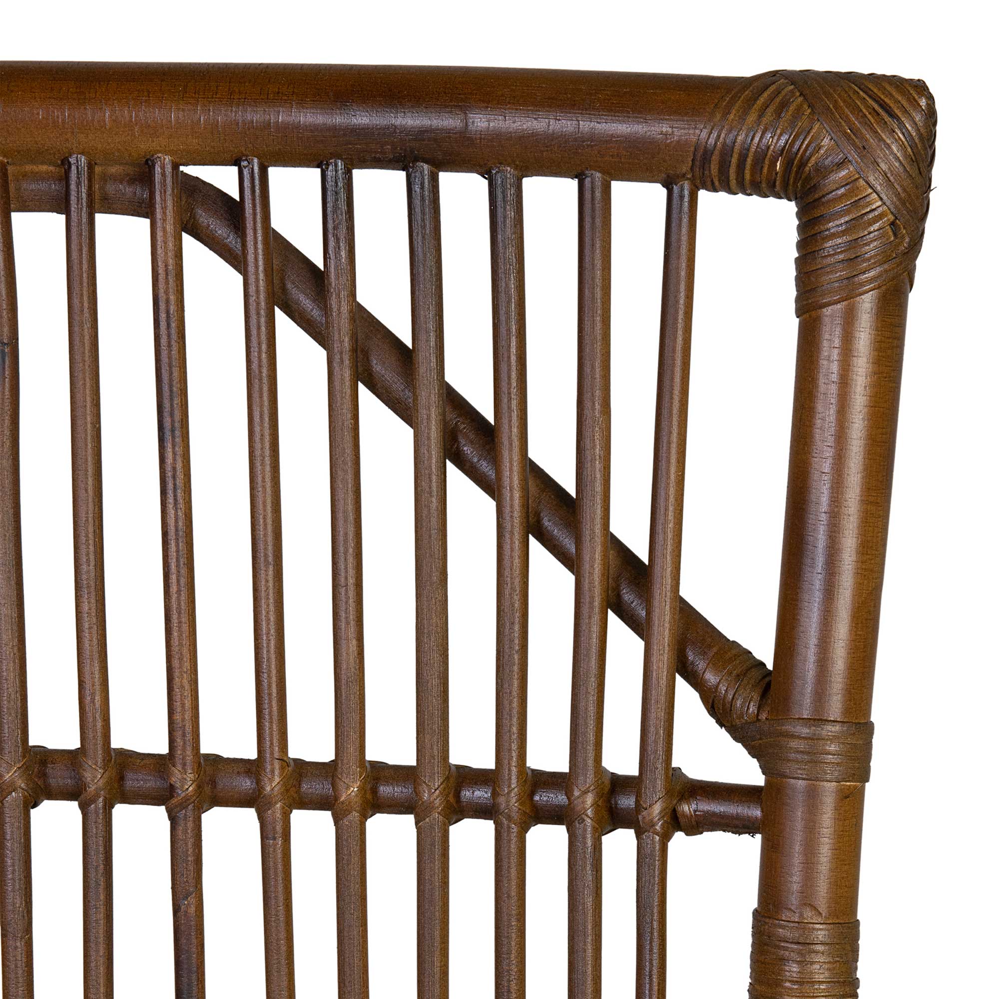 Rattan High Back Brown Dining Arm Chair