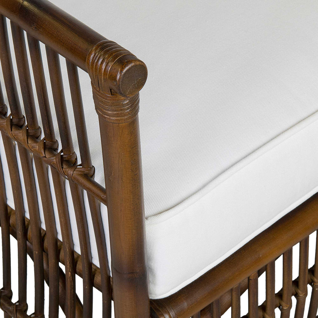 Rattan High Back Brown Dining Arm Chair