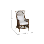 Rattan High Back Brown Dining Arm Chair